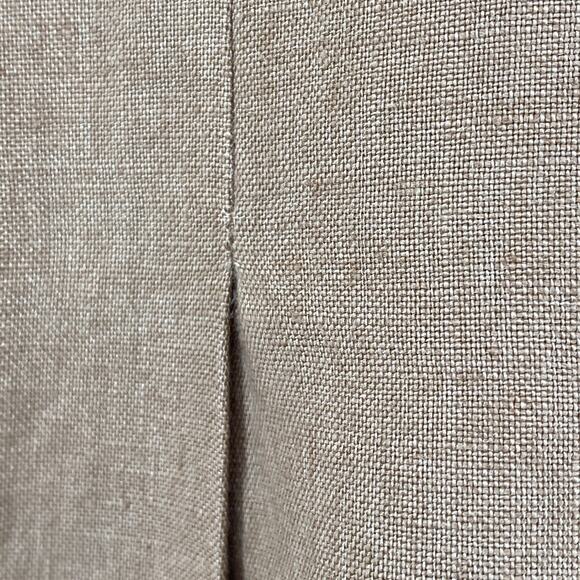 AGNES B Skirt 40 Linen Pleated Side Zip Button A-Linen Brown FRANCE - Picture 4 of 8